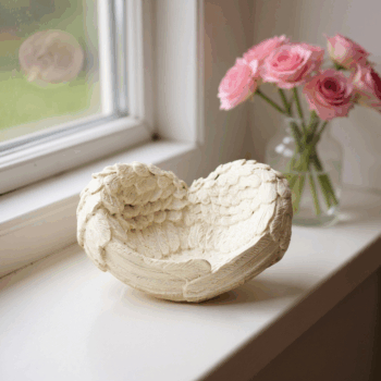 Engelsflügel Schale aus Beton