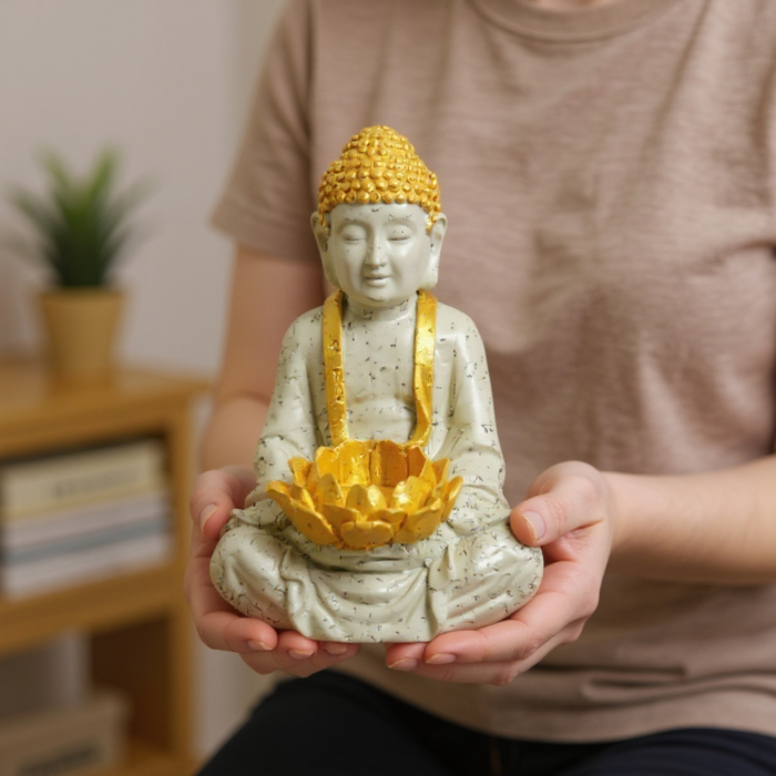 Buddha Teelichthalter aus Beton