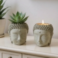 Zeitlose Betondekoration: Entdecke Buddha Kopf Kerzentöpfchen aus Beton hier Weiteres Bild von Buddha Kopf Kerzentöpfchen aus Beton