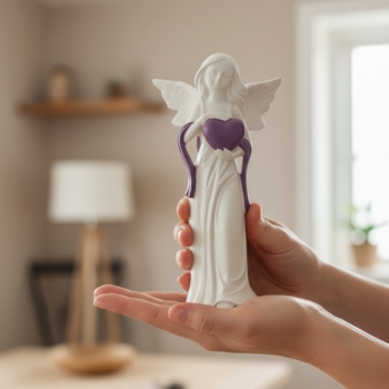 Fee mit Herz aus Beton