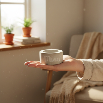 Trendige Betonaccessoires: Finde Kerzenhalter-Schriftzug aus Beton online Kerzenhalter-Schriftzug aus Beton