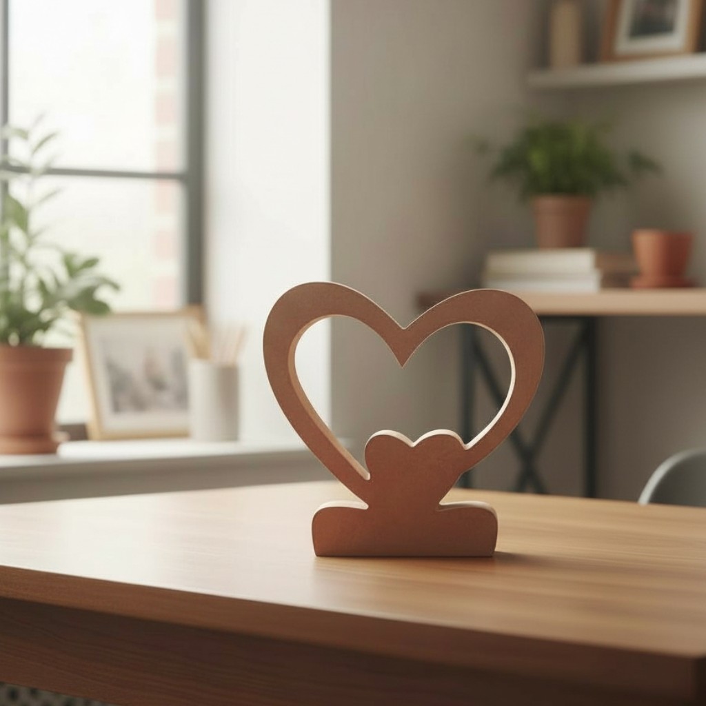 großer Herzanhänger aus Beton mit filigranen Applikationen