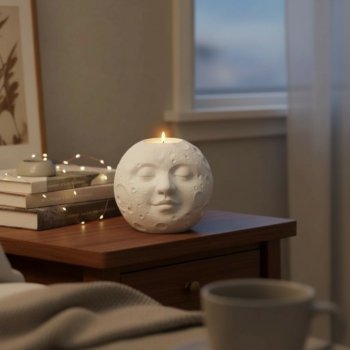 Mondgesicht aus Beton