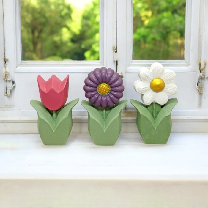Frühlingsblumen aus Beton