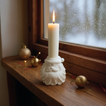Weihnachtsmann Stabkerzenhalter aus Beton