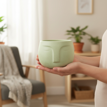 Moderne Betondekoration: Entdecke Topf mit Gesicht aus Beton in unserem Shop Topf mit Gesicht aus Beton