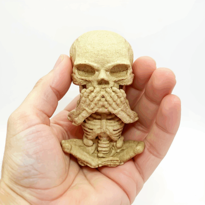 Skelette-nichts hören, sehen, sagen aus Beton