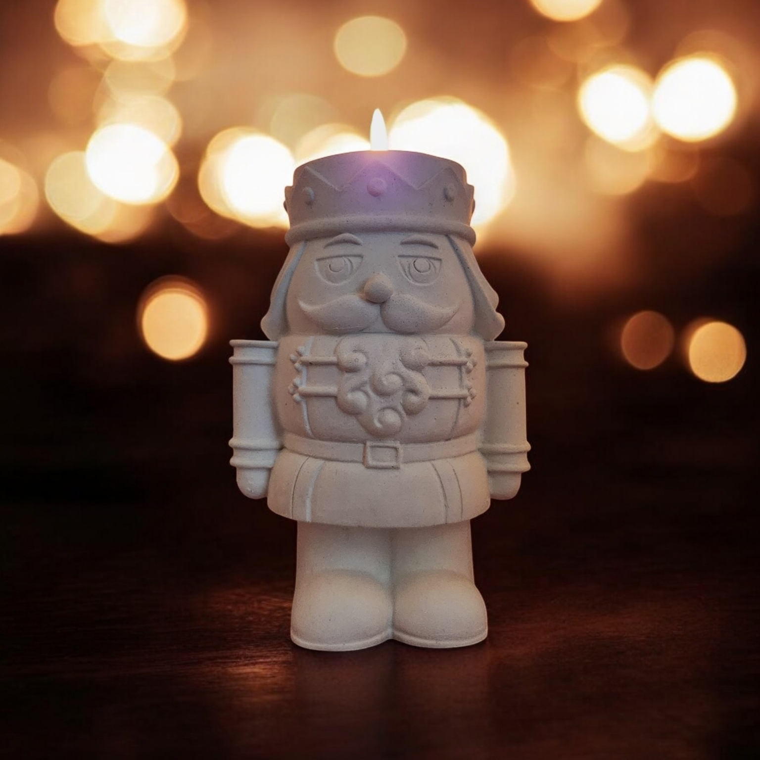 Znewlook Weihnachts-Nussknacker-Kerzenhalter Set - 2 Stück Harz Figuren 12,7 Cm