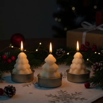 Weihnachtsbaum Kerzen im Set aus Sojawachs