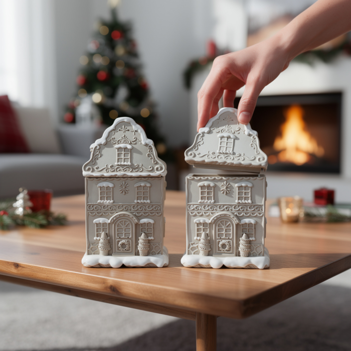Hochwertige Betondeko: Kaufe Winterhäuschen als Dose aus Beton im Onlineshop Winterhäuschen als Dose aus Beton
