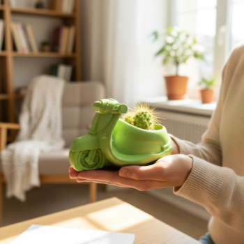 Italienischer Roller Blumentopf aus Beton