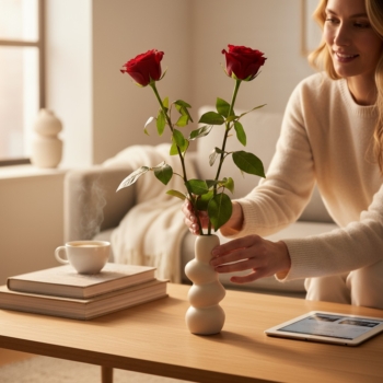 Kieselstein Betonvase aus Beton