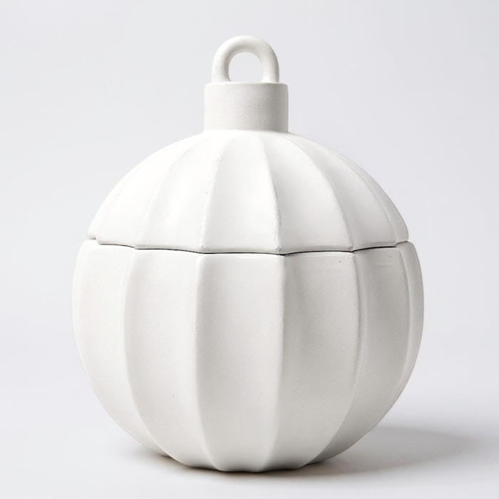 Christbaumkugel Behältnis mit Deckel aus Beton