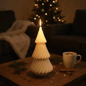 Twisted Weihnachtsbaum Kerze aus Sojawachs