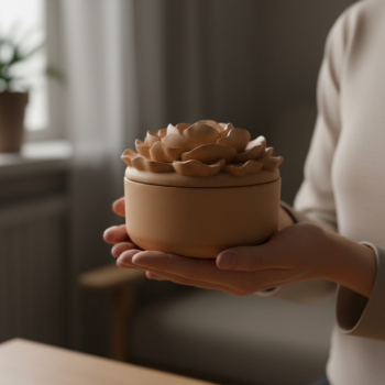 Handgefertigte Betonartikel: Hol dir florale Dose mit Deckel aus Beton online florale Dose mit Deckel aus Beton