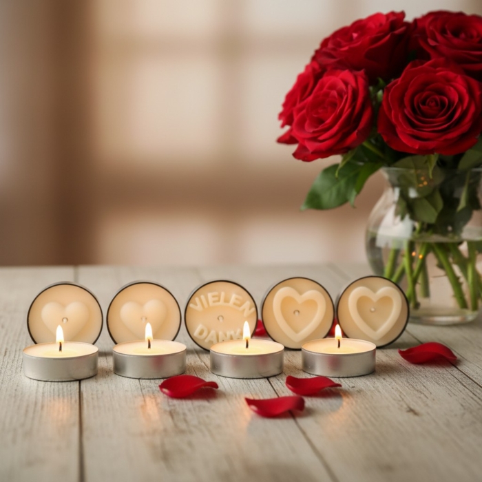 Hochwertige Sojawachsdeko: Kaufe Motivteelichter Herz aus Sojawachs im Onlineshop Motivteelichter Herz aus Sojawachs