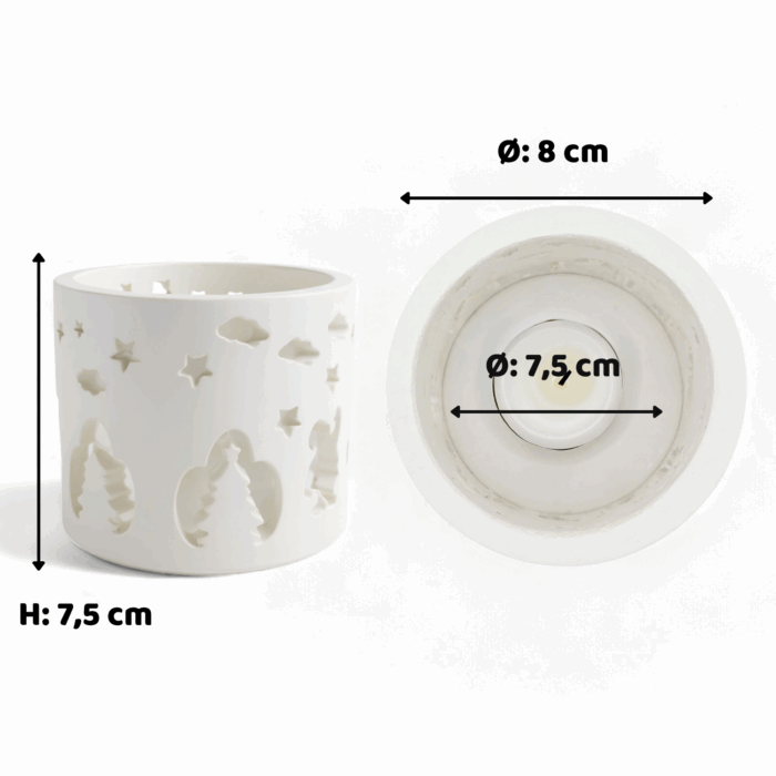 Individuelle Betonkunst: Erhalte Weihnachtliches Windlicht aus Beton in unserem Sortiment Weihnachtliches Windlicht aus Beton