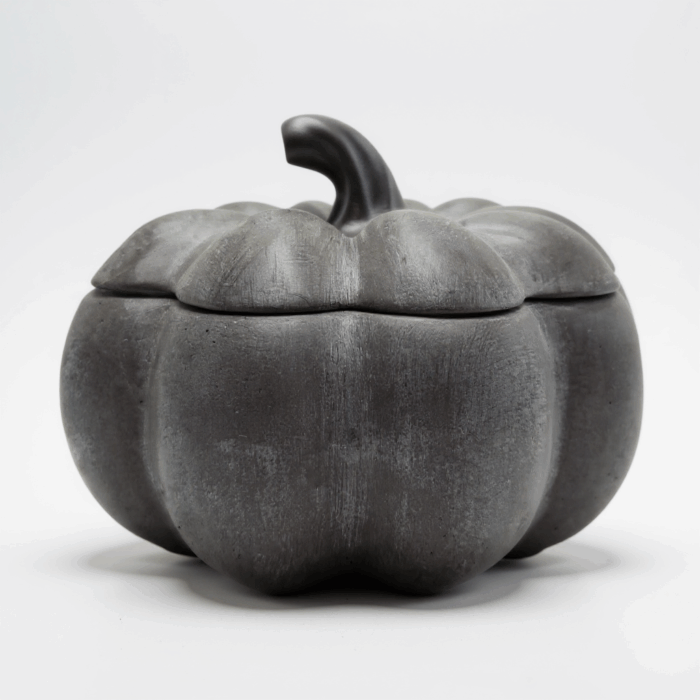 Einzigartige Beton-Deko: Bestelle Kürbis-Dose aus Beton aus Beton bei uns Kürbis-Dose aus Beton aus Beton