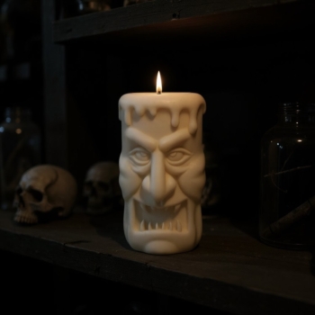 Halloween Kerze schaurige Fratze