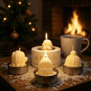 Weihnachtliche Teelichtkerzen Set