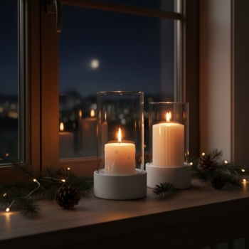 Windlicht für Stumpenkerzen aus Beton