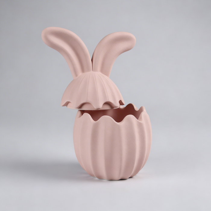 gerippte Osterhasendose aus Beton