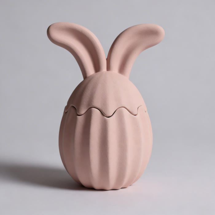 gerippte Osterhasendose aus Beton