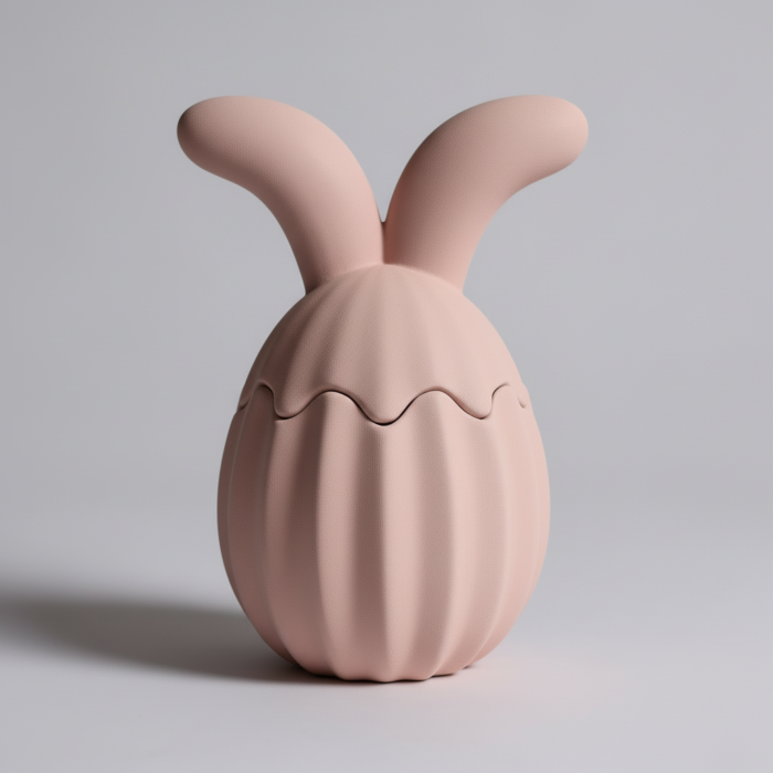 gerippte Osterhasendose aus Beton