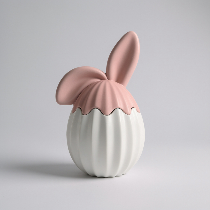 gerippte Osterhasendose aus Beton