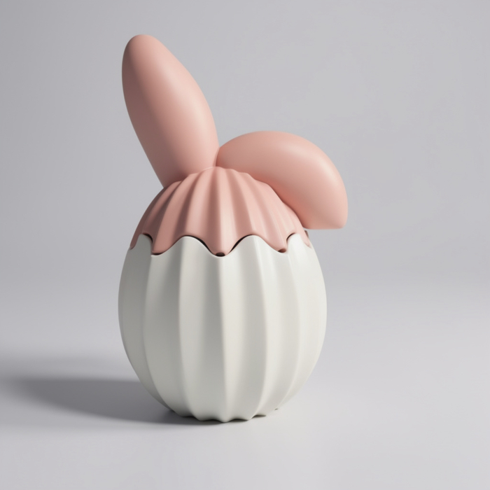 gerippte Osterhasendose aus Beton