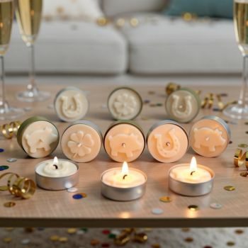 Motiv-Teelichter Gl&uuml;ck 6 St&uuml;ck