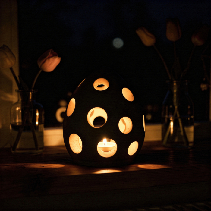 Osterei Windlicht aus Beton