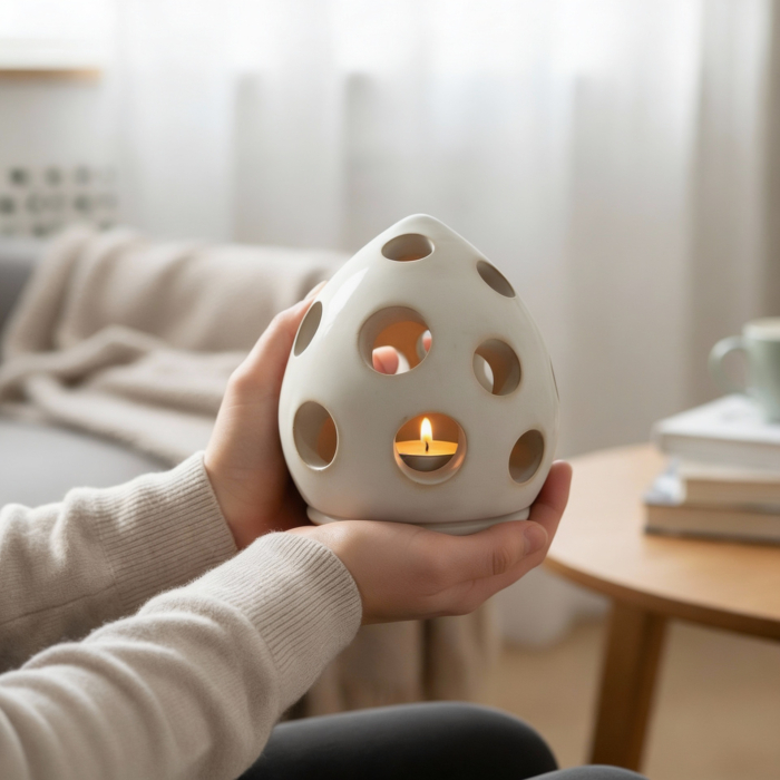 Osterei Windlicht aus Beton