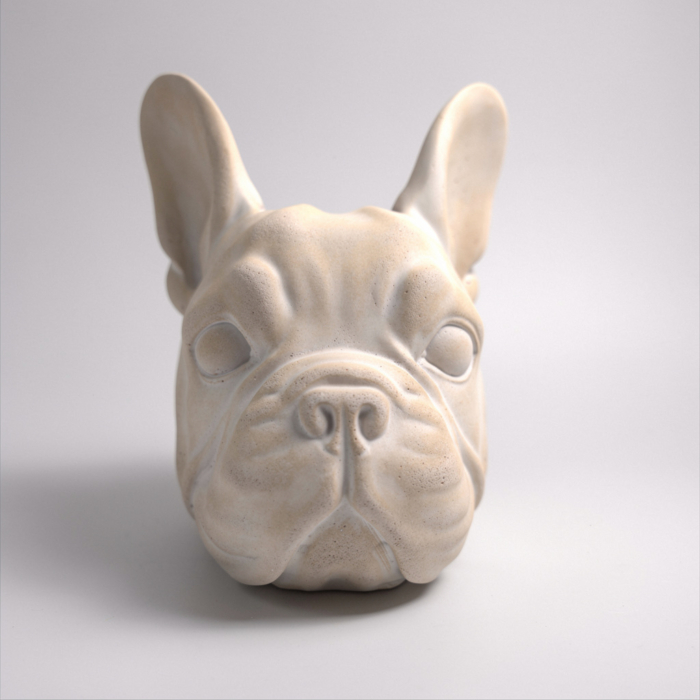 Französische Bulldogge Blumentopf aus Beton