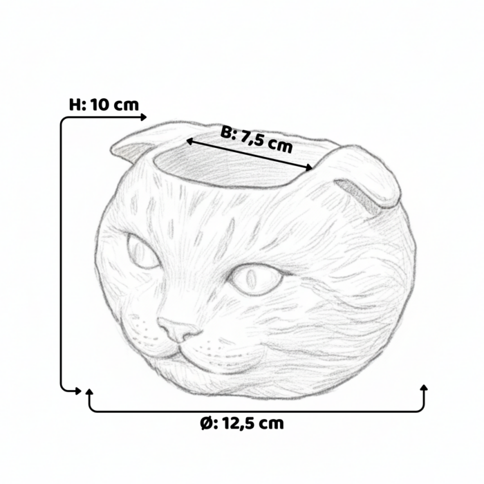 Katze Knickohr Topf aus Beton