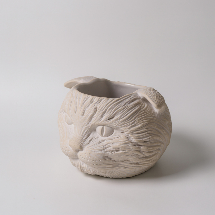 Katze Knickohr Topf aus Beton