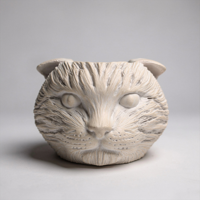 Katze Knickohr Topf aus Beton