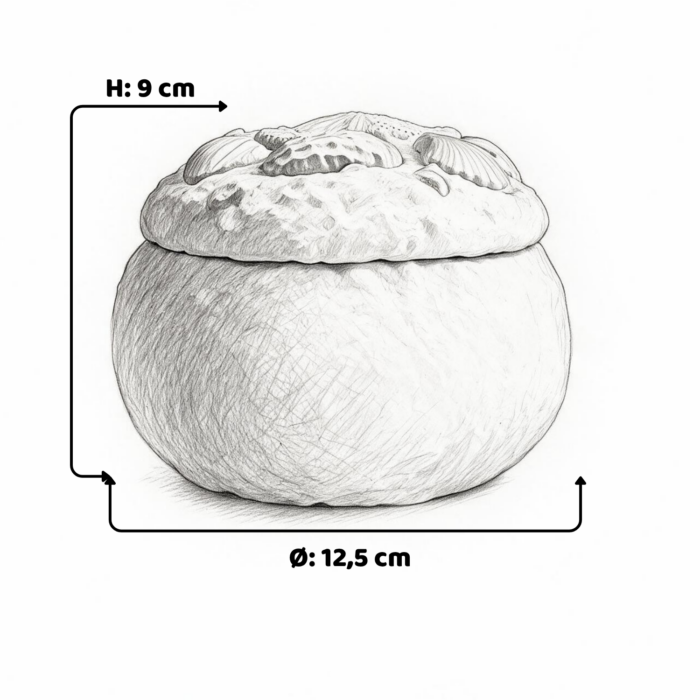 Muschel Dose mit Deckel aus Beton