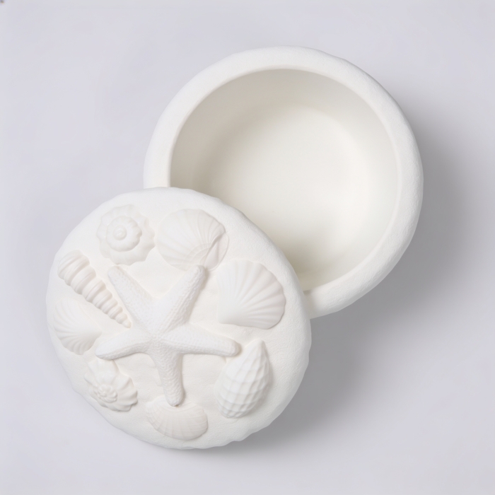Muschel Dose mit Deckel aus Beton