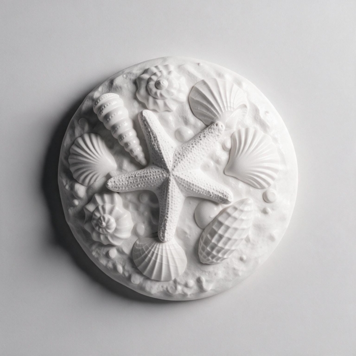 Muschel Dose mit Deckel aus Beton