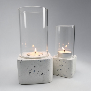 Trendige Betonaccessoires: Finde Windlichter mit Spiegelgranulat im set aus Beton online Windlichter mit Spiegelgranulat im set aus Beton