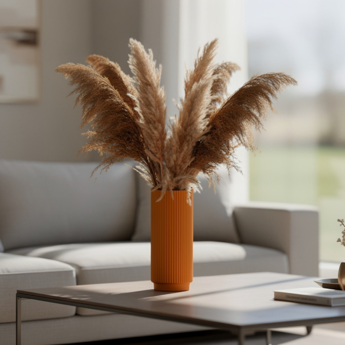 Hochwertige Betondeko: Kaufe Lamellen Vase aus Beton im Onlineshop Lamellen Vase aus Beton