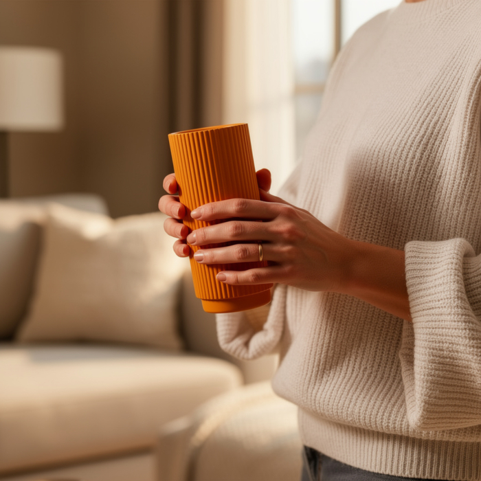 Handgefertigte Betonartikel: Hol dir Lamellen Vase aus Beton online Lamellen Vase aus Beton